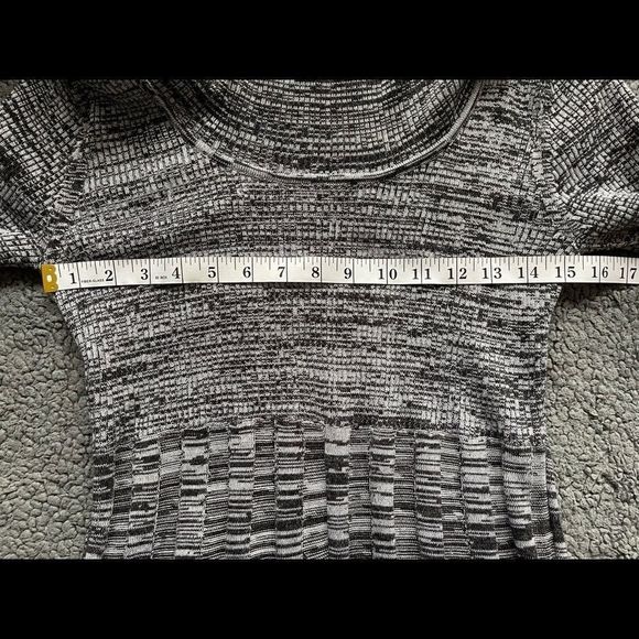 Calvin Klein Cowl Neck Marled Knit Sweater Dress Size Small Gray Black White - Picture 11 of 12